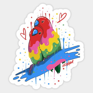 Two Love Birds Sticker